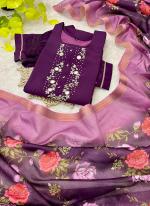 Roman Silk Wine Traditional Wear Hand Work Readymade Kurti Set